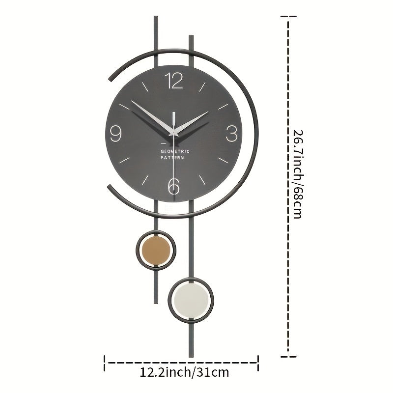 Horloge murale silencieuse nordique avec grands chiffres et cadre en fer durable