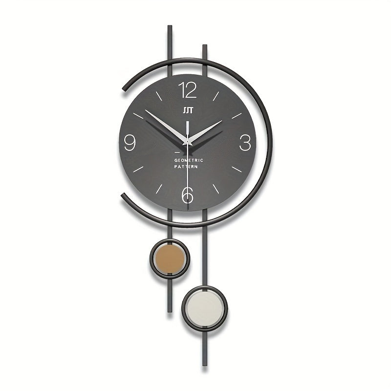 Horloge murale silencieuse nordique avec grands chiffres et cadre en fer durable