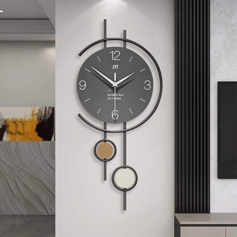 Horloge murale silencieuse nordique avec grands chiffres et cadre en fer durable