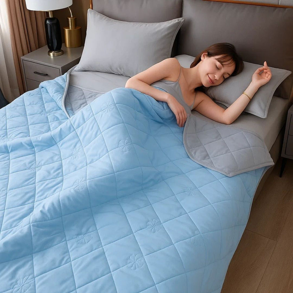 Coperta Rinfrescante Istantanea SilkCool per Pelle Sensibile, Ipoallergenica e Confortevole