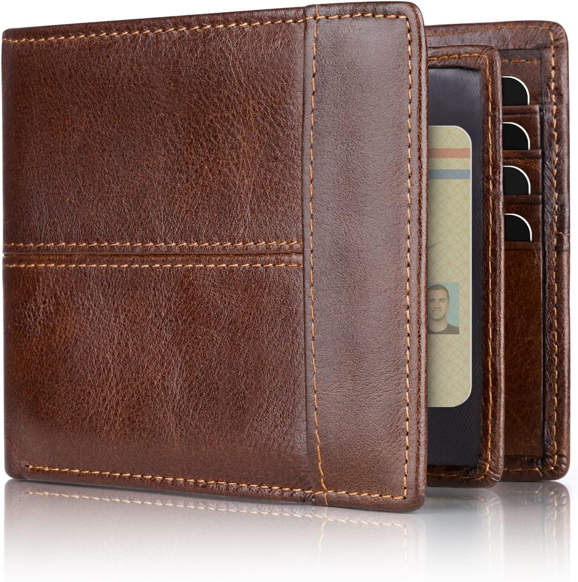 SlimArmor RFID Shield Leather Wallet For Men With Sixteen Card Slots, Durable Everyday Use