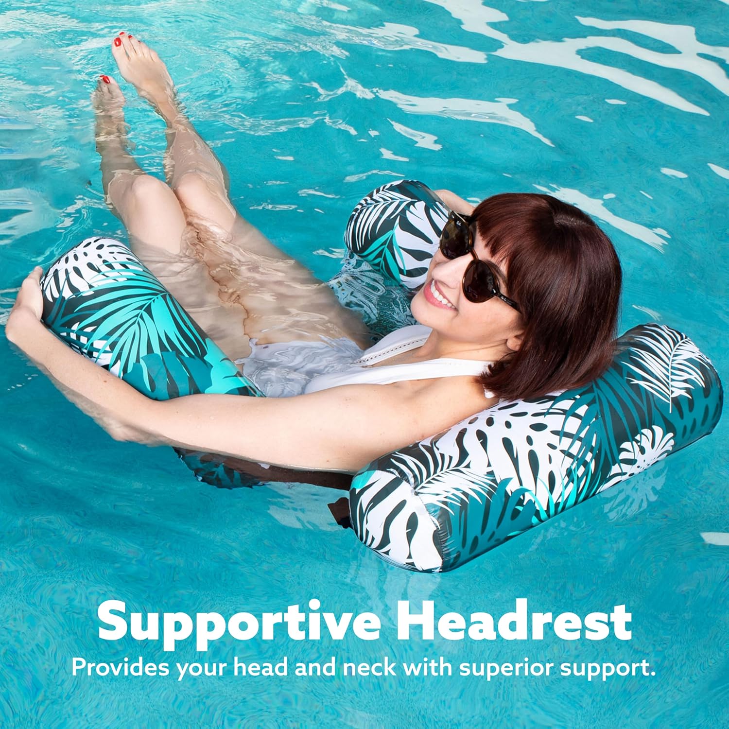 Sloosh Tropic-Ease aufblasbarer Poolstuhl mit verstellbarer Rückenlehne