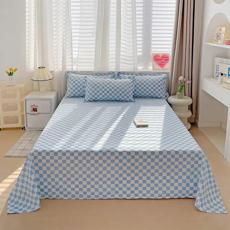 Washed Flat Sheet Set With Solid Design For Everyday Comfort