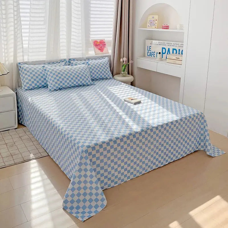 Washed Flat Sheet Set With Solid Design For Everyday Comfort