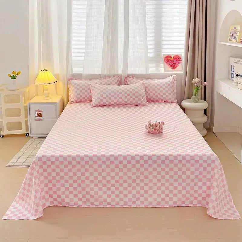 Washed Flat Sheet Set With Solid Design For Everyday Comfort