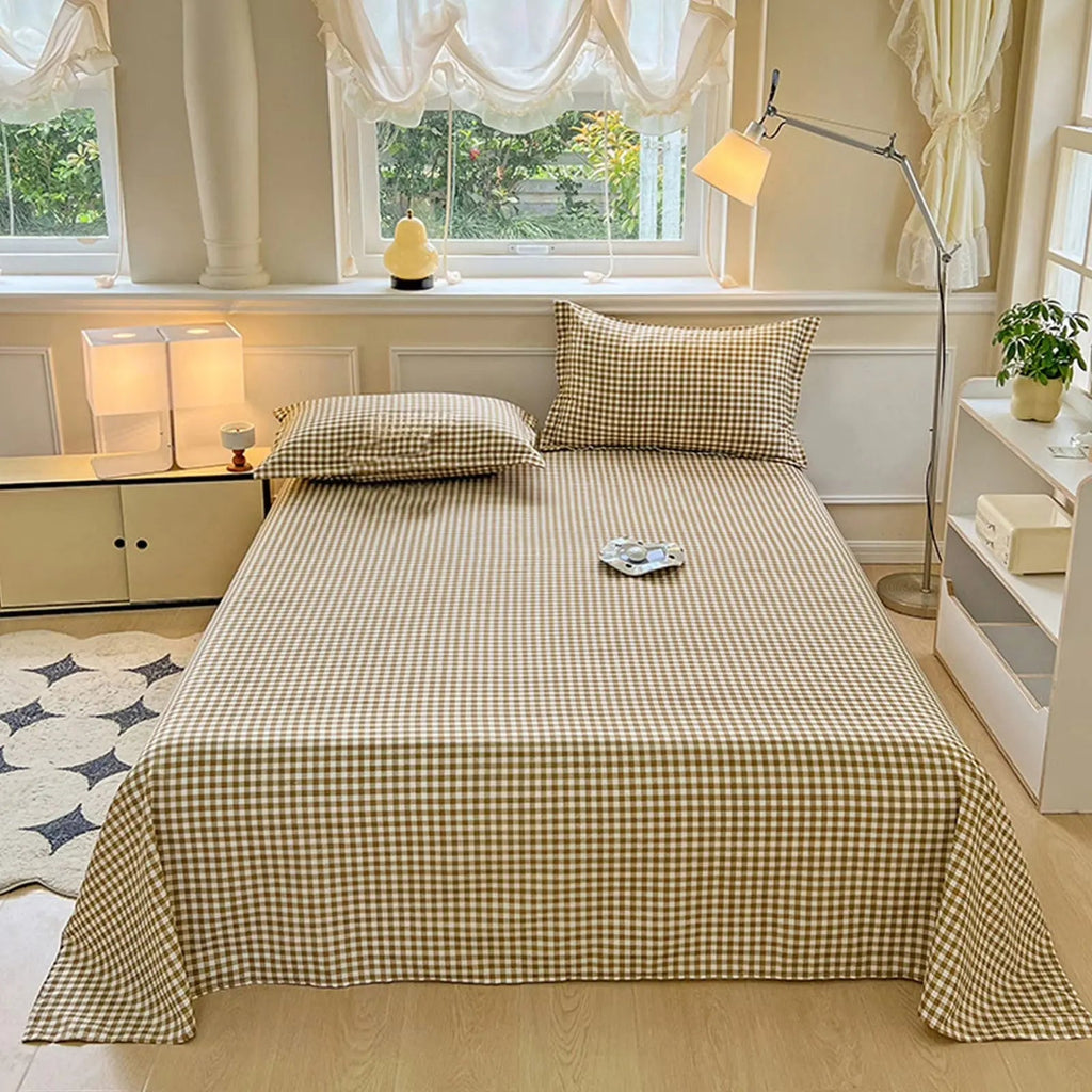 Washed Flat Sheet Set With Solid Design For Everyday Comfort