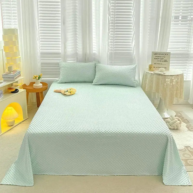 Washed Flat Sheet Set With Solid Design For Everyday Comfort