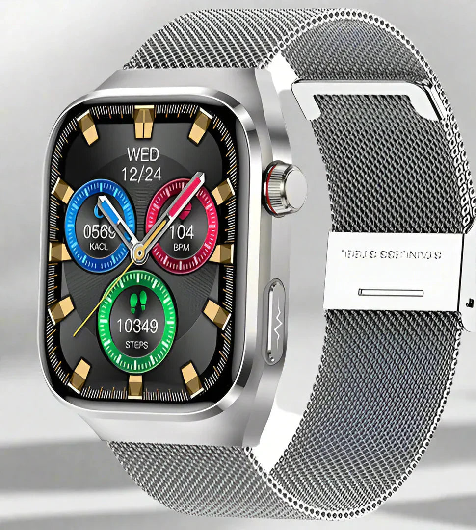 Smart Health Tracker: Sleek Smartwatch With ECG And Blood Sugar Monitoring