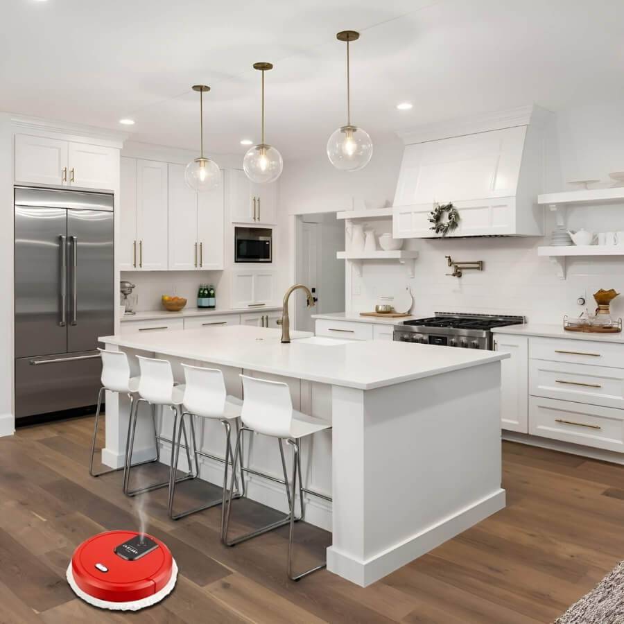 Robot serpillière circulaire intelligent pour la maison avec navigation intelligente pour des sols impeccables