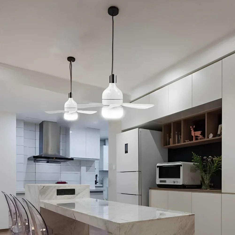Intelligenter LED-Deckenventilator mit modernem bündigem Einbau und individueller Beleuchtung