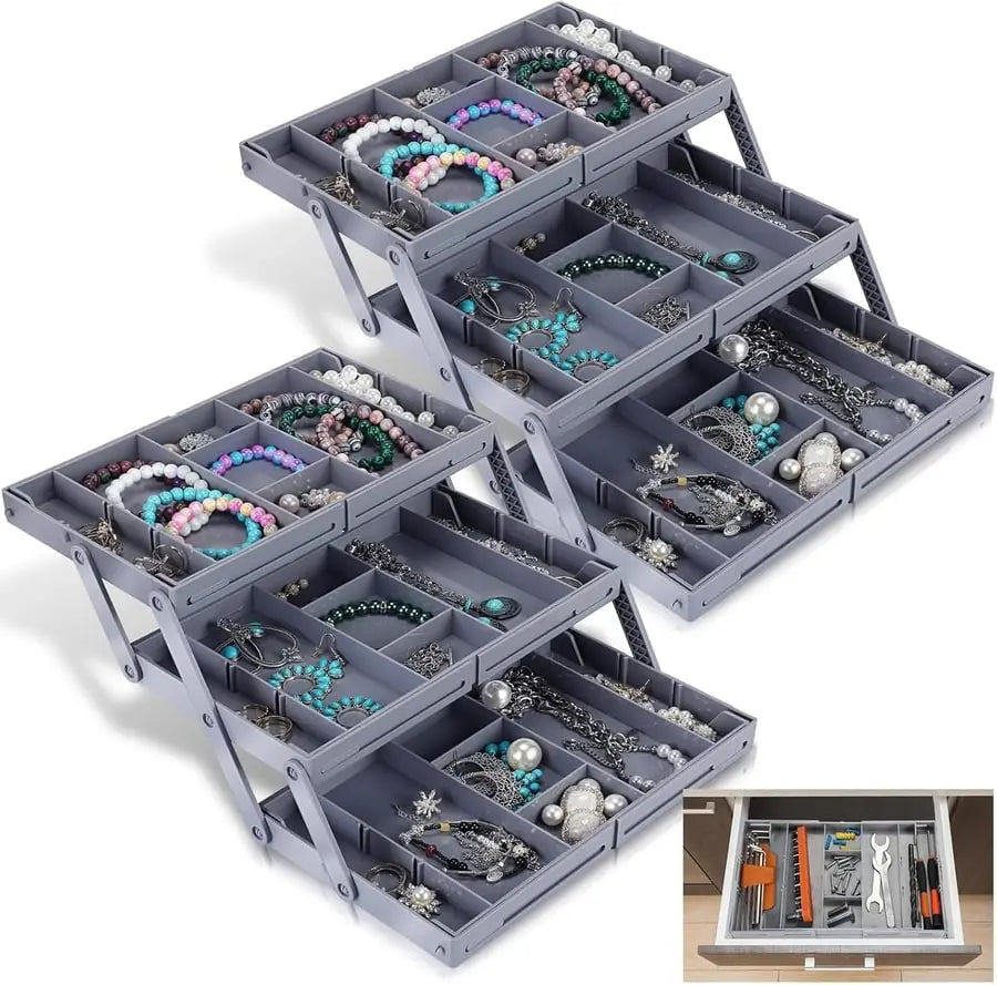 Smart Organizer Three-Tier Drawer Organizer And Adjustable Dividers For Kitchen And Office