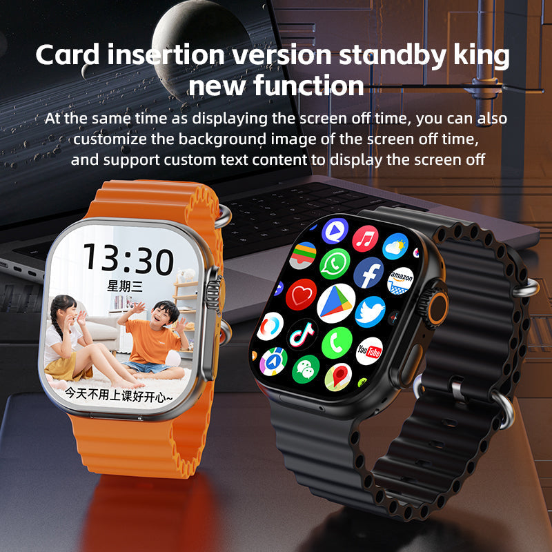 Montre intelligente avec écran tactile 4G LTE, caméra rotative, longue autonomie de batterie