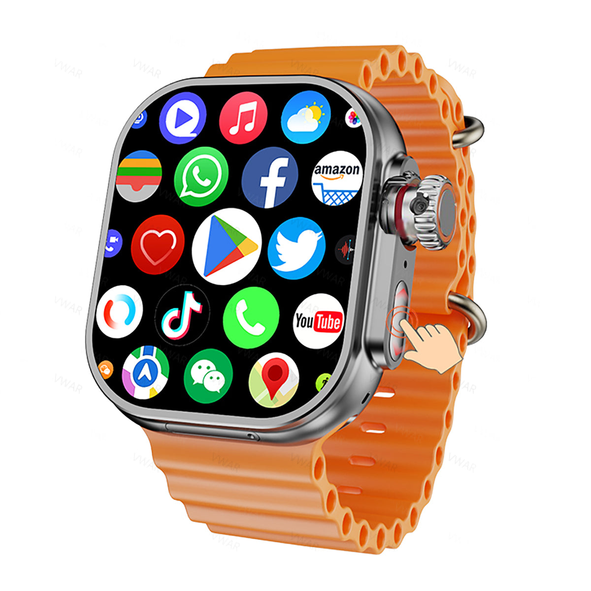 Montre intelligente avec écran tactile 4G LTE, caméra rotative, longue autonomie de batterie