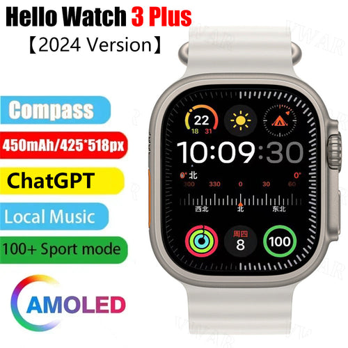 H26 Ultra Plus-smartwatch met AMOLED-display voor gezondheidsmonitoring, 173 sportmodi, Ormexis
