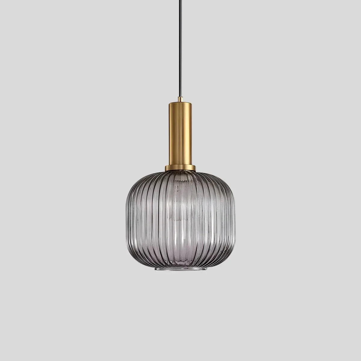 Nordic Glass Pendant Light With Striped Shade Design