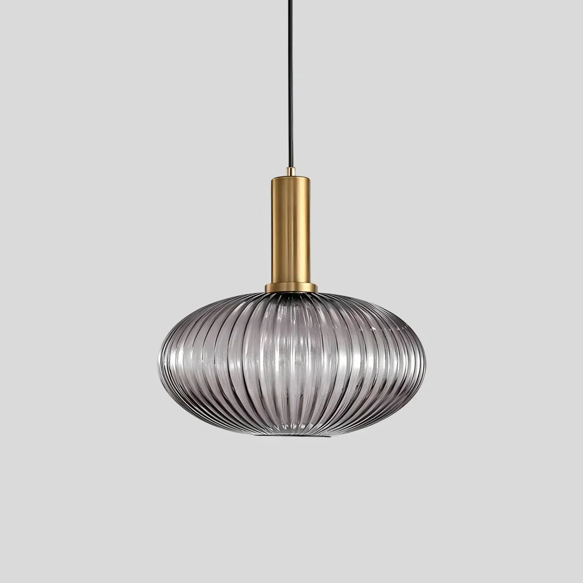 Nordic Glass Pendant Light With Striped Shade Design