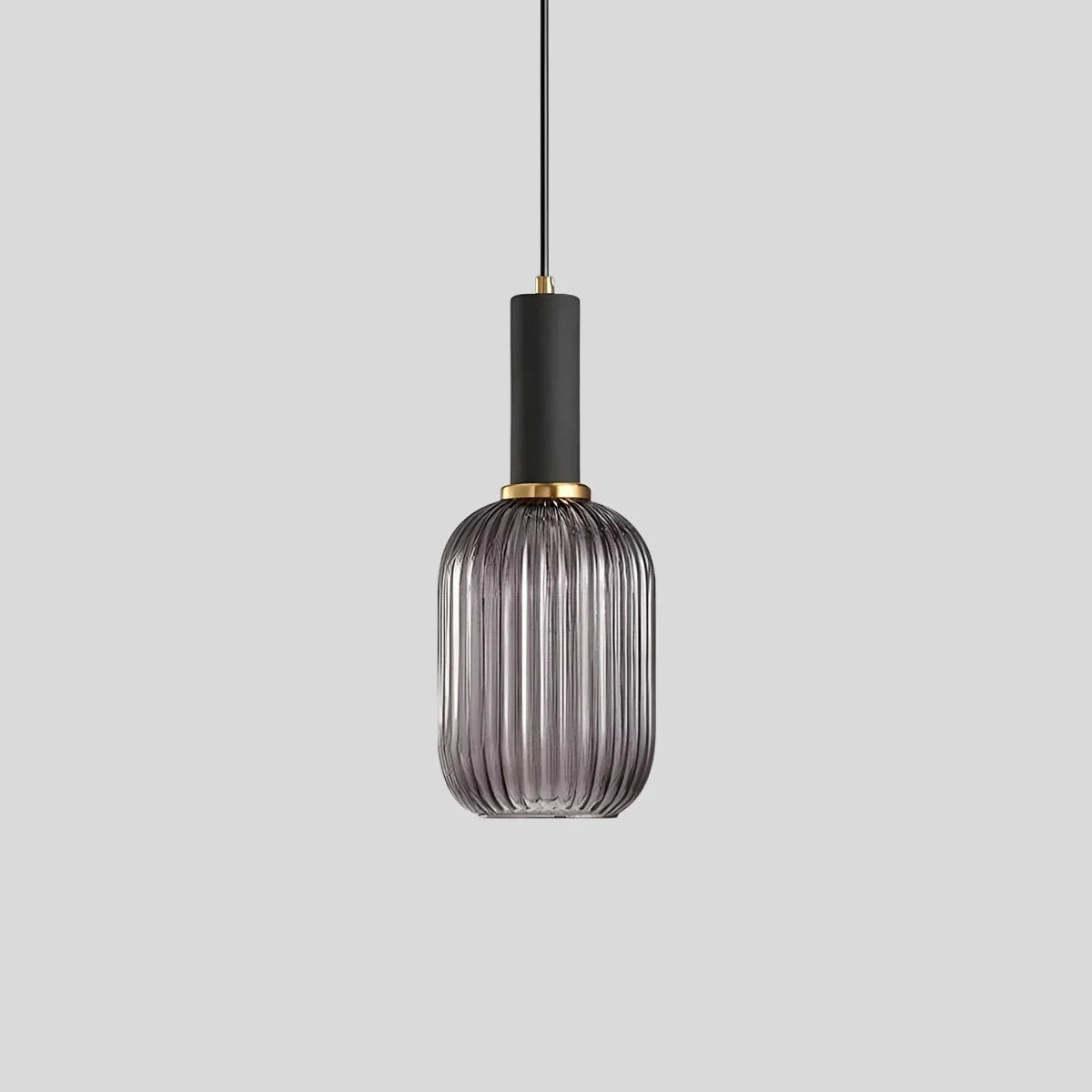 Nordic Glass Pendant Light With Striped Shade Design