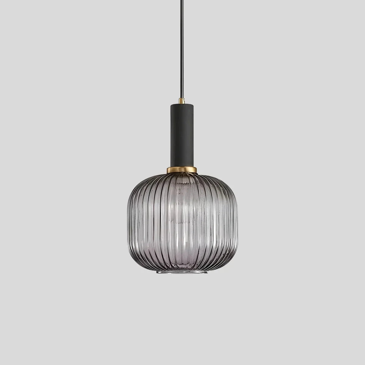 Nordic Glass Pendant Light With Striped Shade Design