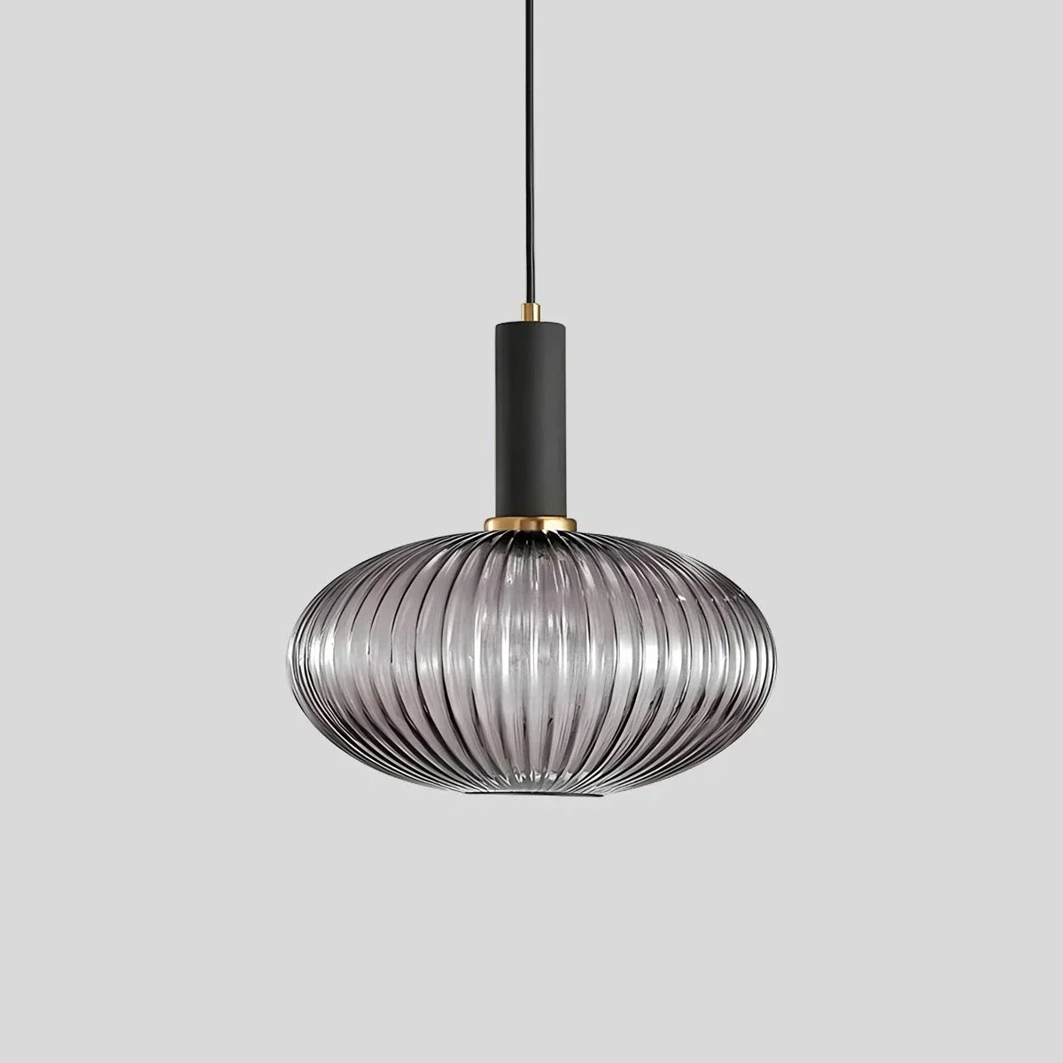 Nordic Glass Pendant Light With Striped Shade Design