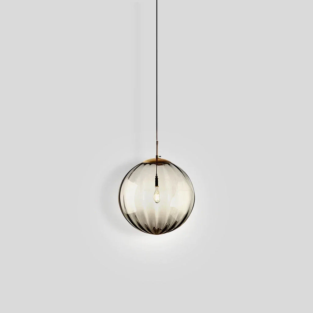 Nordic Glass Globe Pendant Light With Water Pattern For Modern Homes