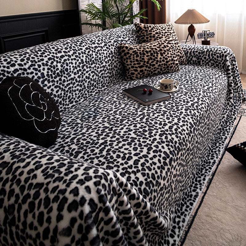 Leopard Plush Sofa Cover | Ormexis