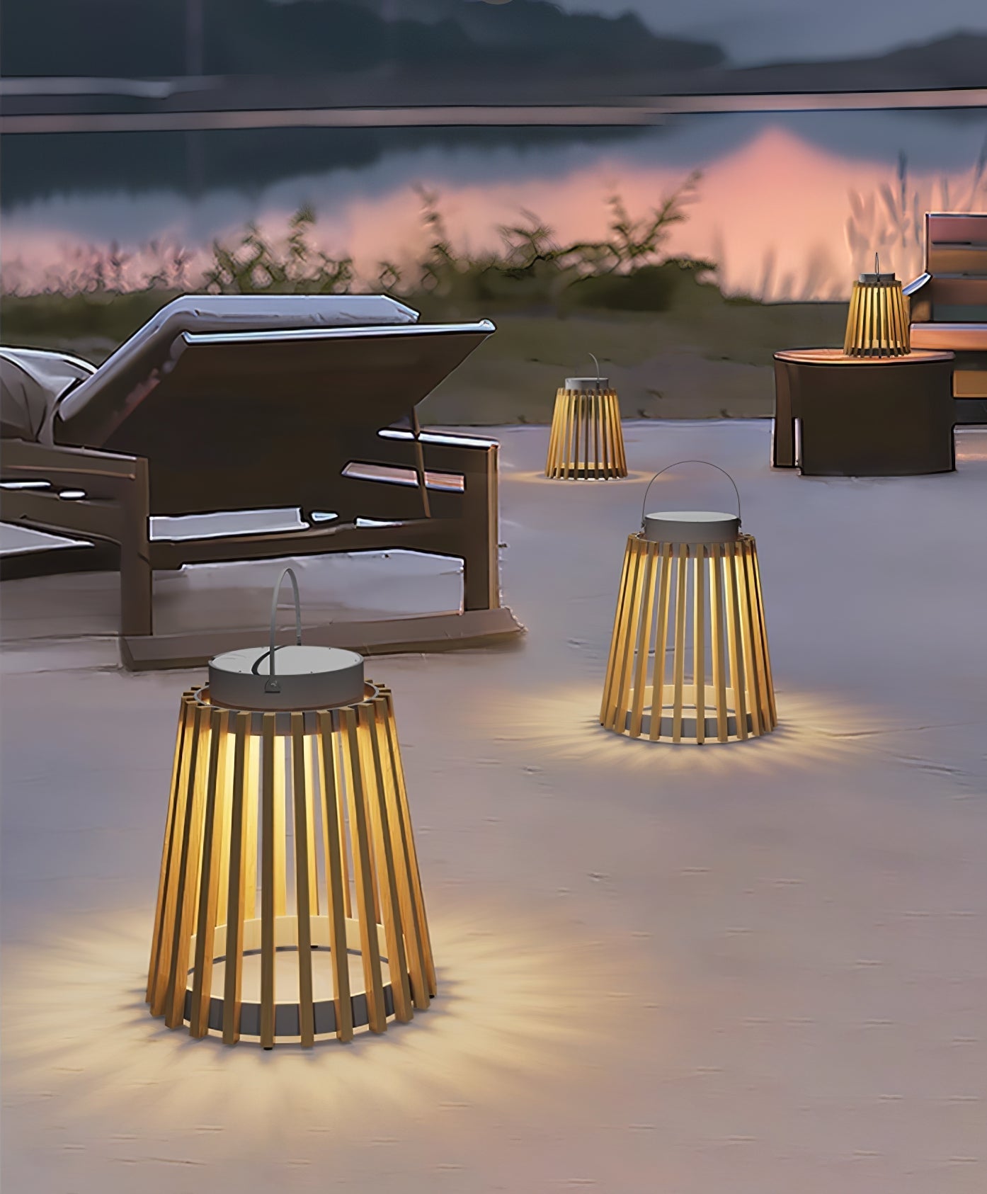 Slatted Outdoor Lantern Light | Ormexis