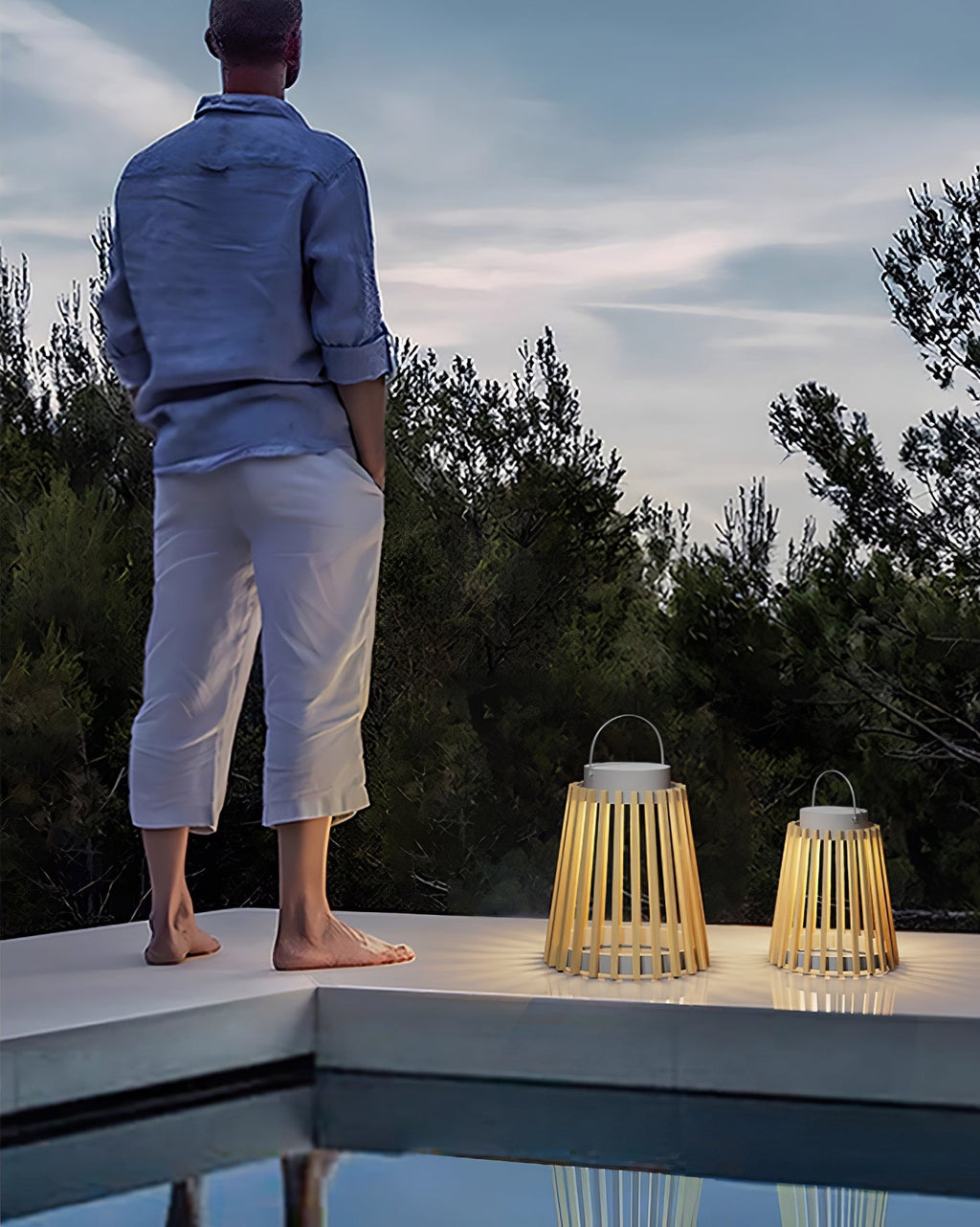 Slatted Outdoor Lantern Light | Ormexis