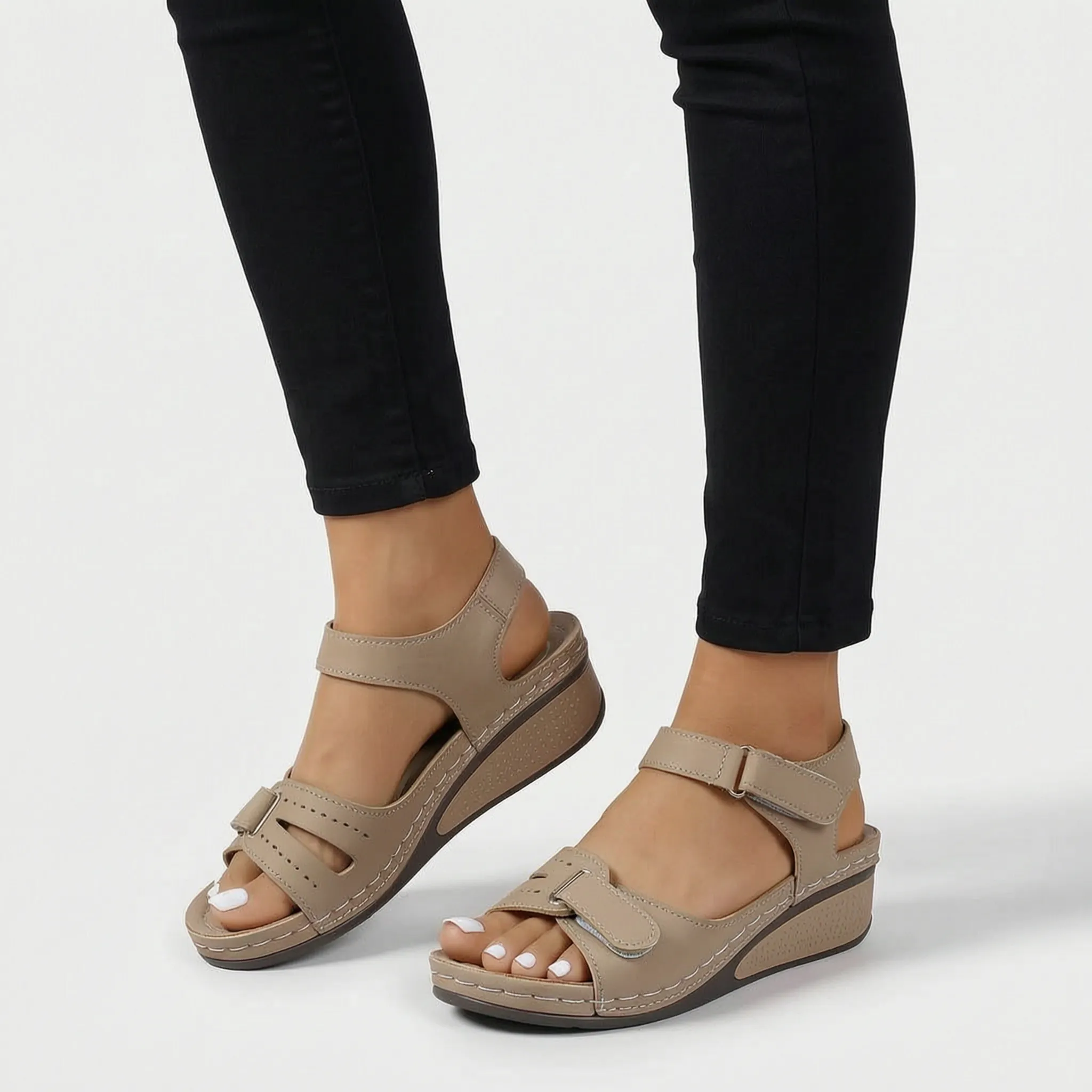 Casual Adjustable Wedge Sandals -  Everyday Walking - Ormexis