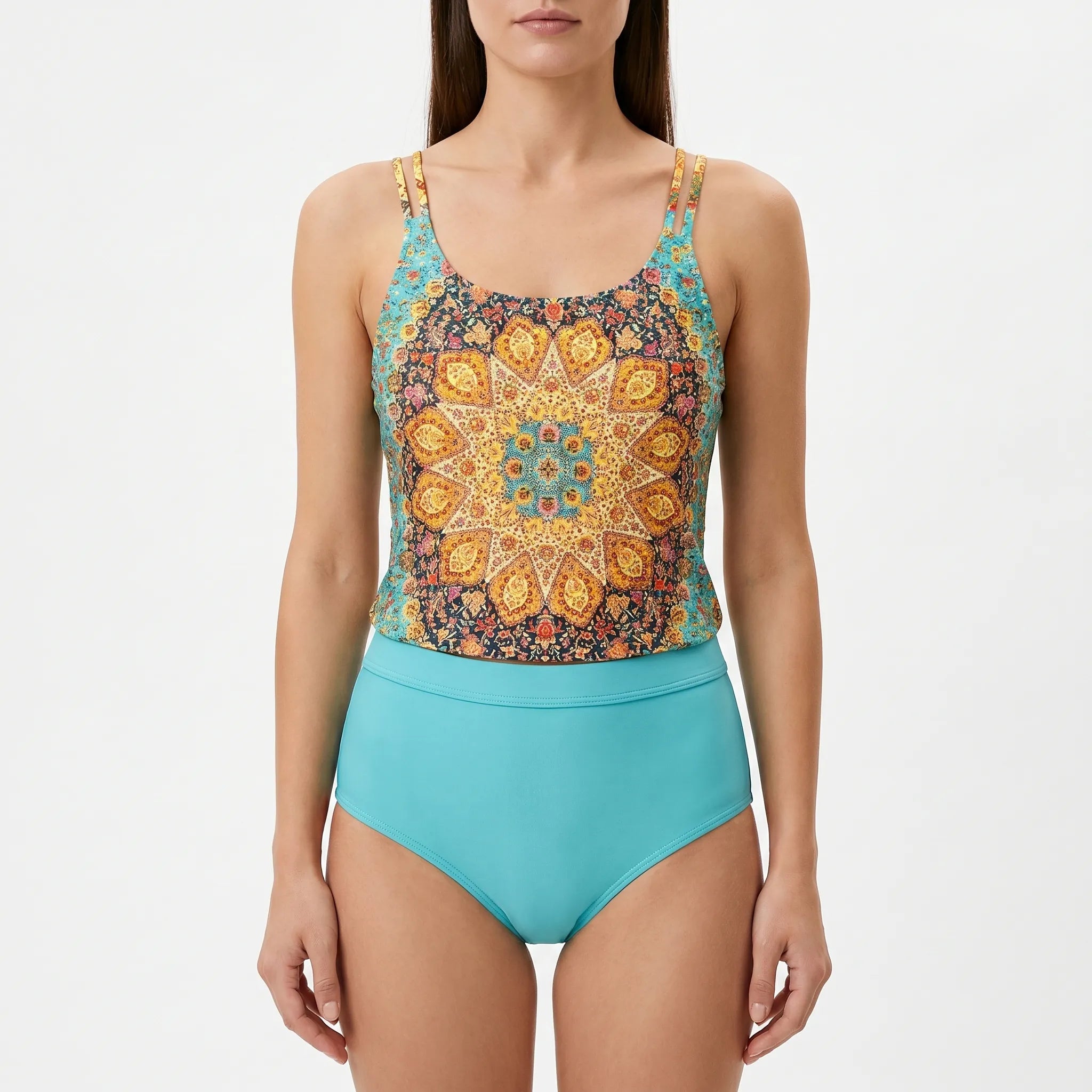 Potisknutý dvoudílný tankini set - Plážové dovolené - Ormexis