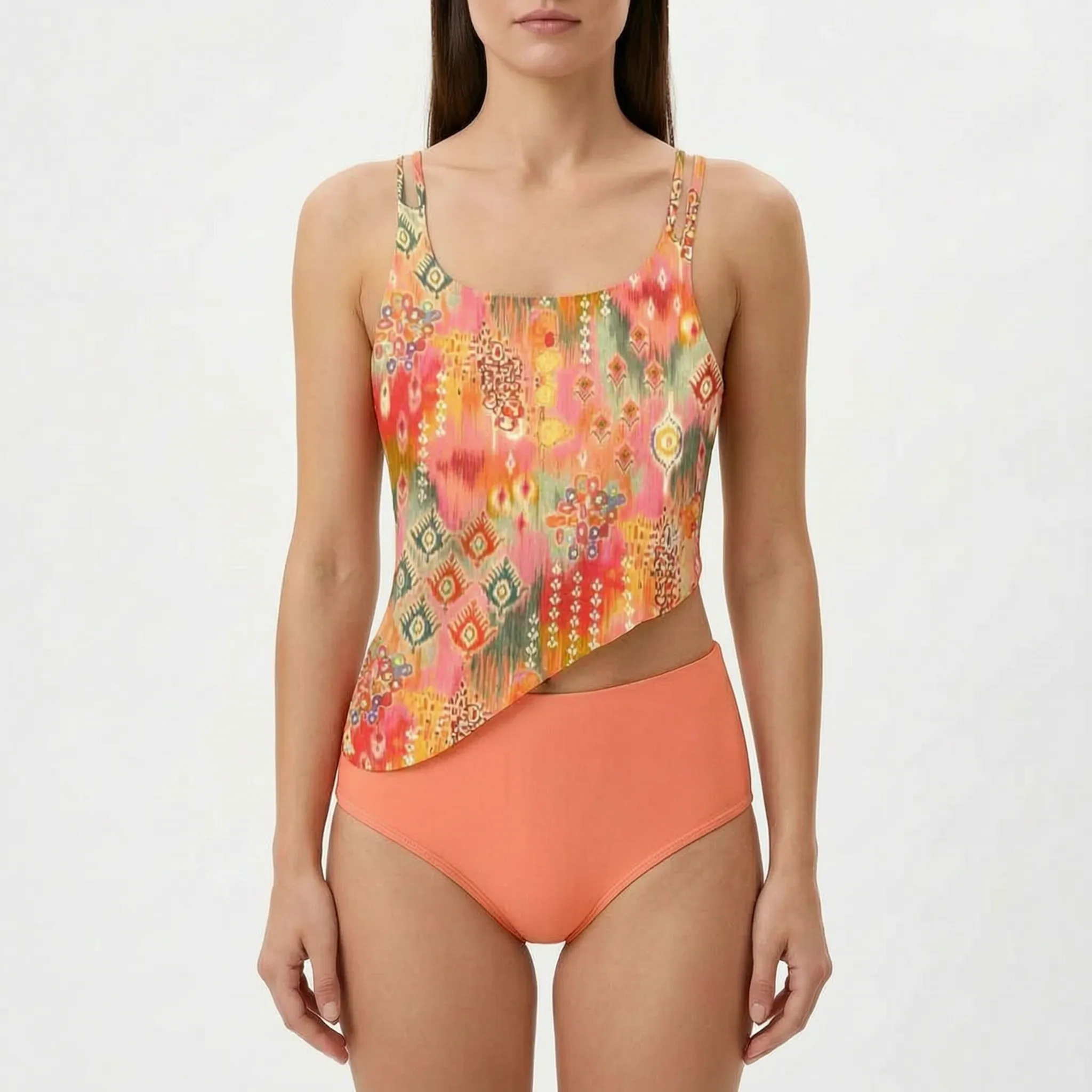 Potisknutý dvoudílný tankini set - Plážové dovolené - Ormexis