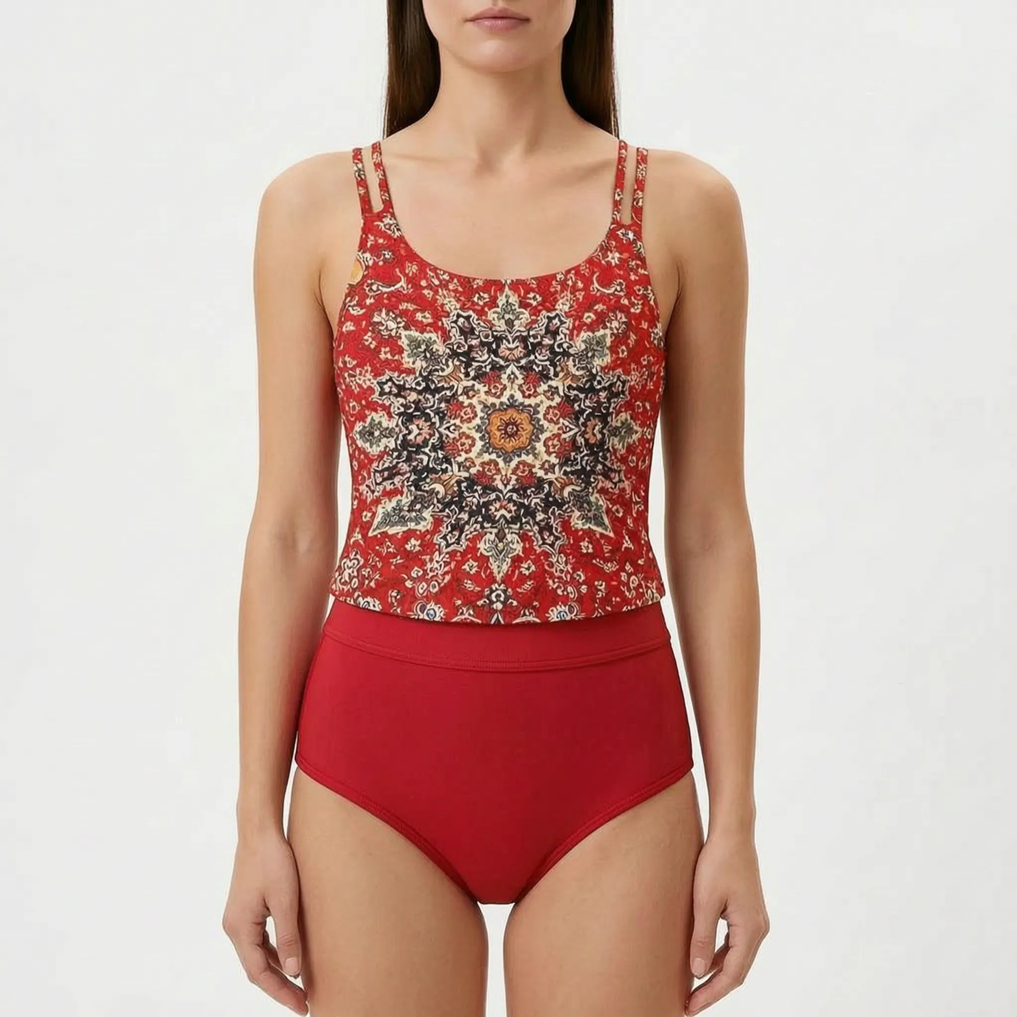 Potisknutý dvoudílný tankini set - Plážové dovolené - Ormexis