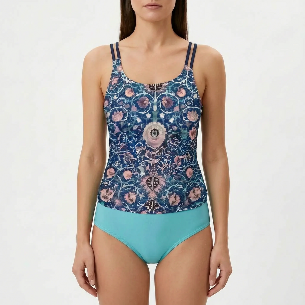 Potisknutý dvoudílný tankini set - Plážové dovolené - Ormexis