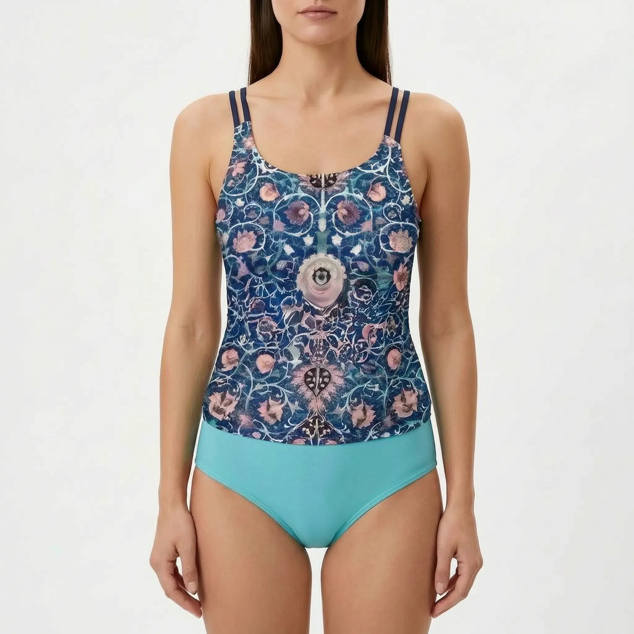 Potisknutý dvoudílný tankini set - Plážové dovolené - Ormexis