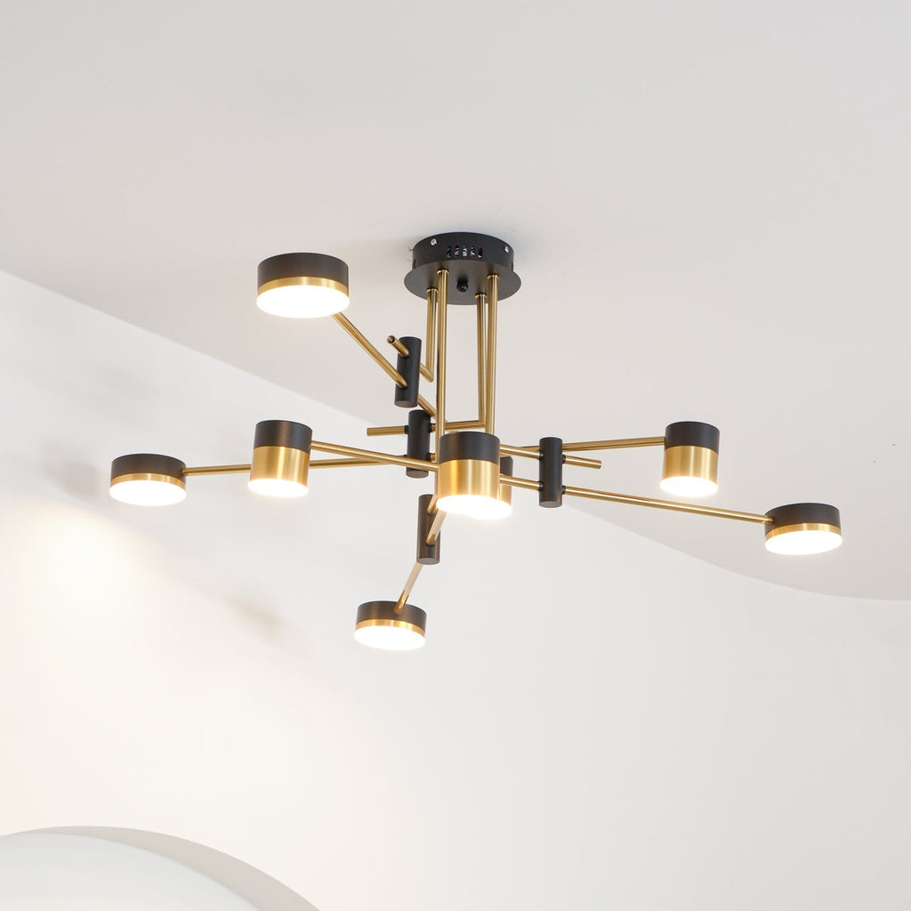 Lámpara de araña de techo industrial moderna con brazos | Ormexis