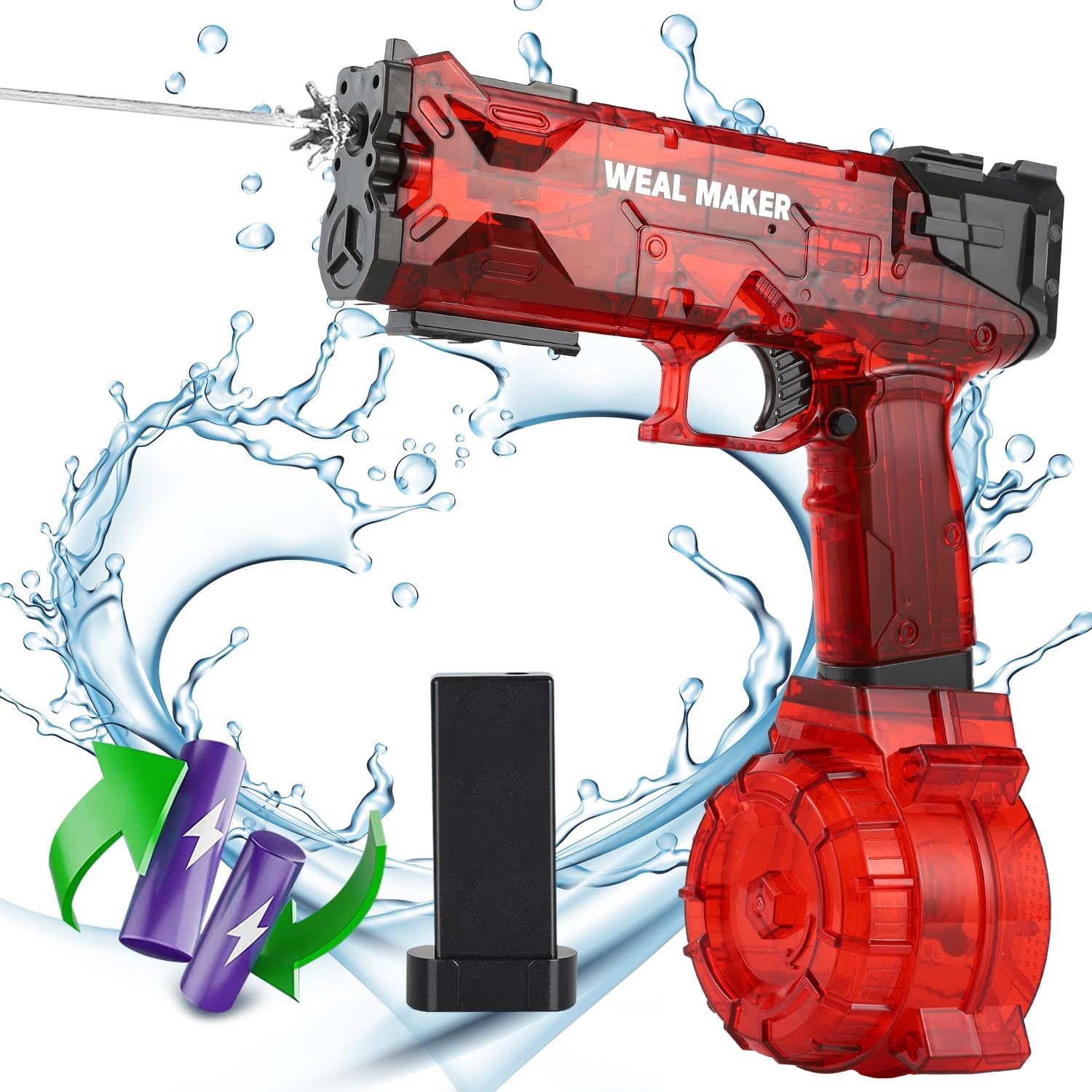 SplashStorm elektromos vízipisztoly hosszú hatótávolsággal és nagy kapacitással