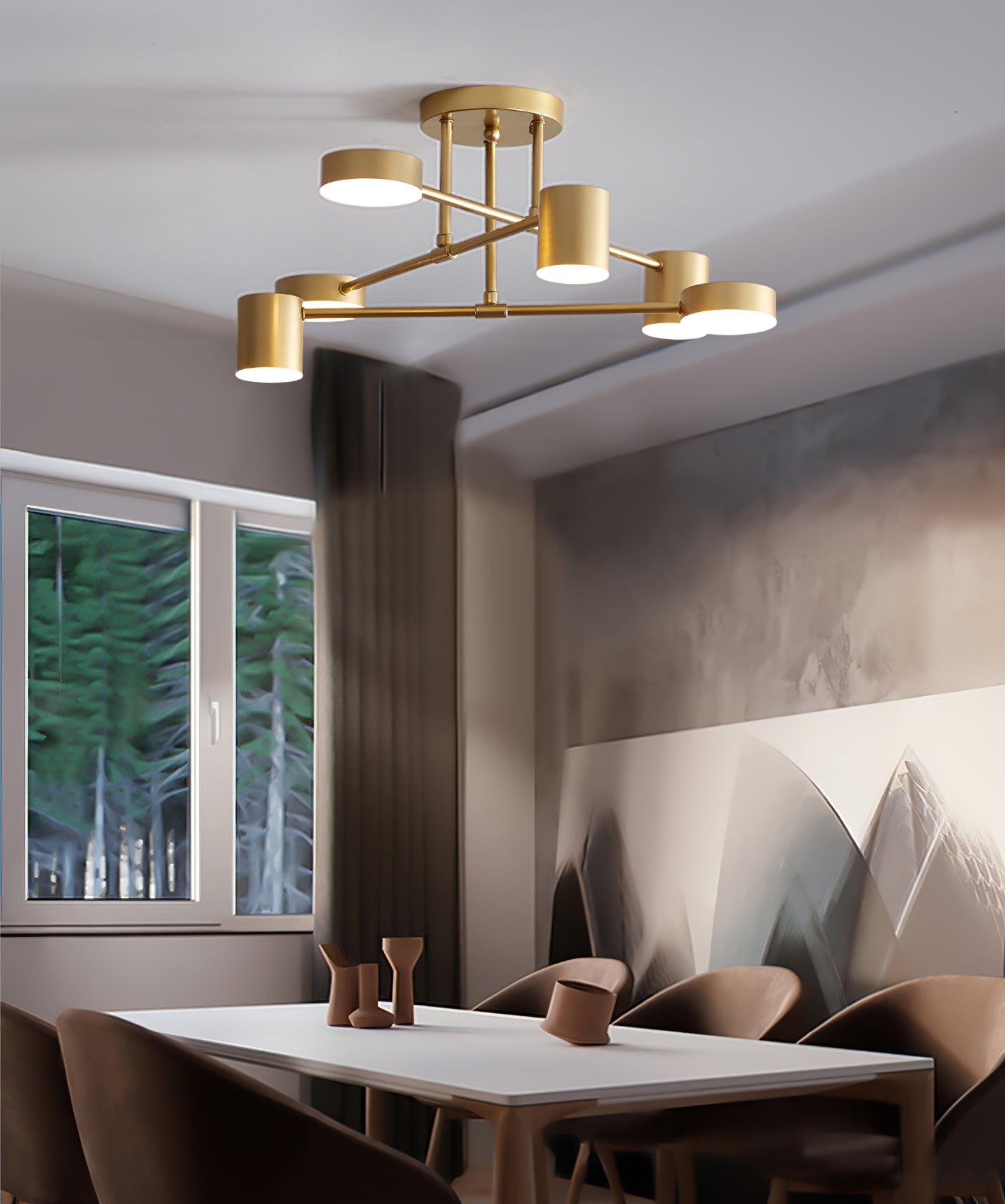 Gold Multi-Arm Sputnik LED Ceiling Light | Ormexis