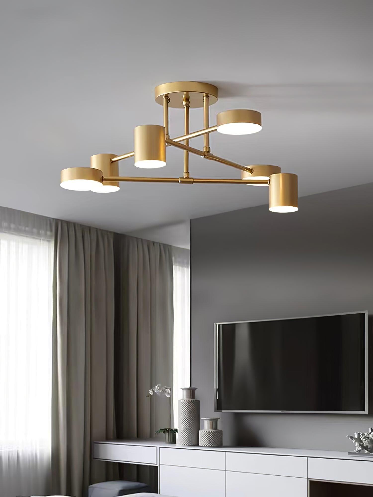 Gold Multi-Arm Sputnik LED Ceiling Light | Ormexis