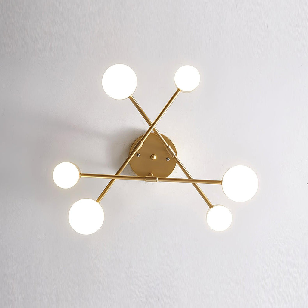 Gold Multi-Arm Sputnik LED Ceiling Light | Ormexis