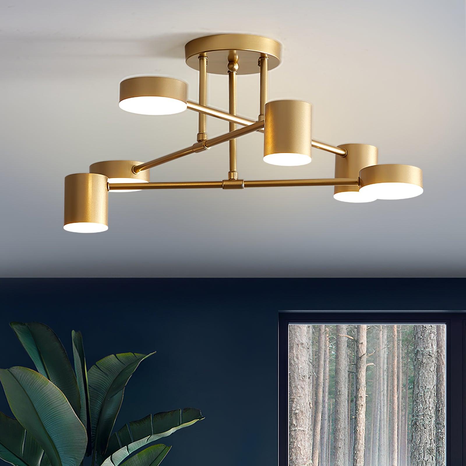 Gold Multi-Arm Sputnik LED Ceiling Light | Ormexis