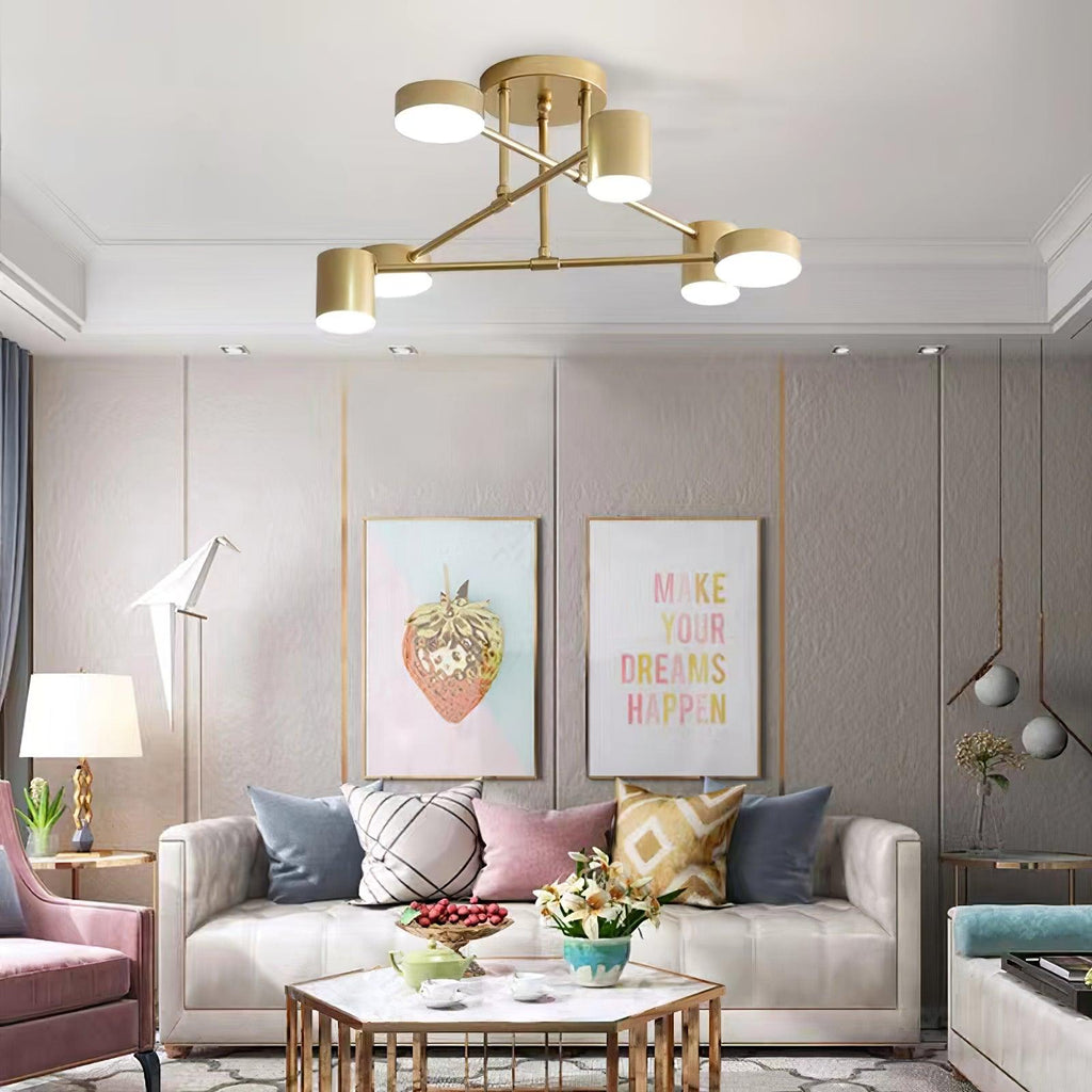Gold Multi-Arm Sputnik LED Ceiling Light | Ormexis