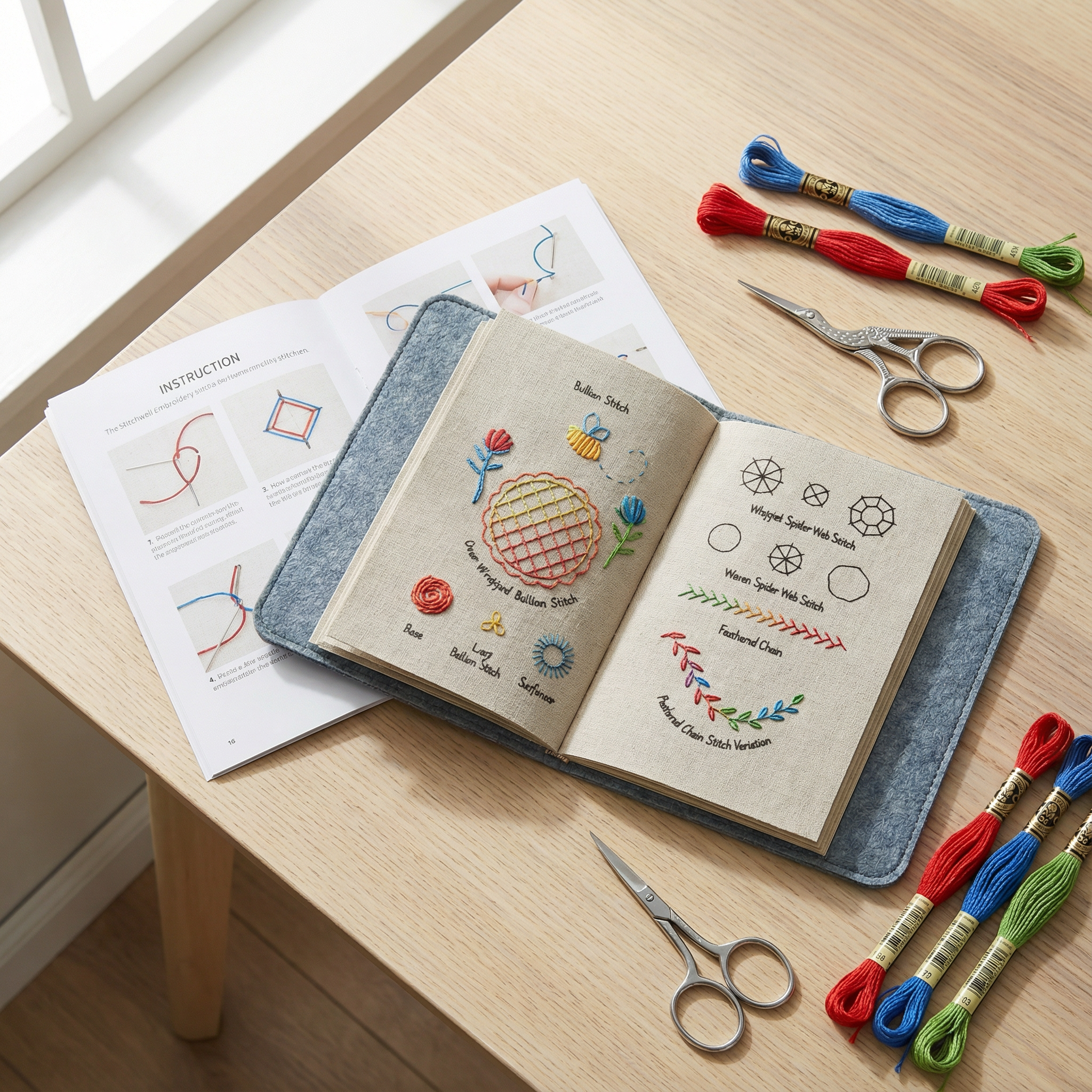 Stitchwell nybegynner broderisett med 106 avtagbare sting, komplett nålearbeidsett