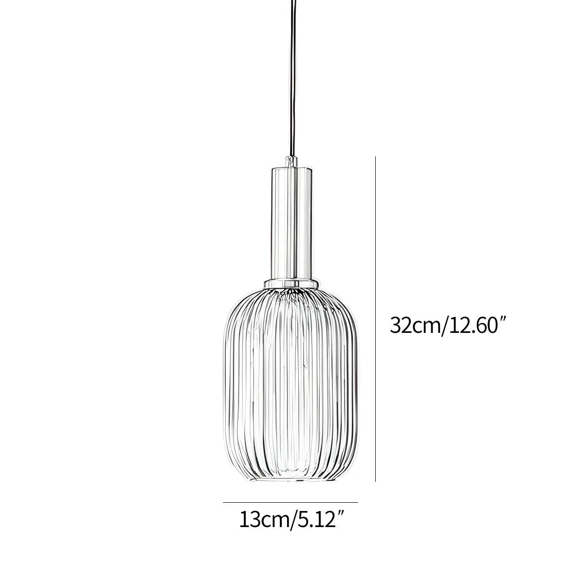 Nordic Glass Pendant Light With Striped Shade Design