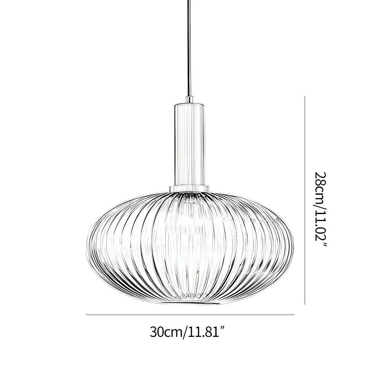 Nordic Glass Pendant Light With Striped Shade Design