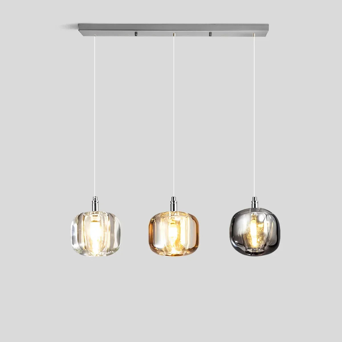 Multicolor Glass Pendant Light Fixture With Layered Lighting
