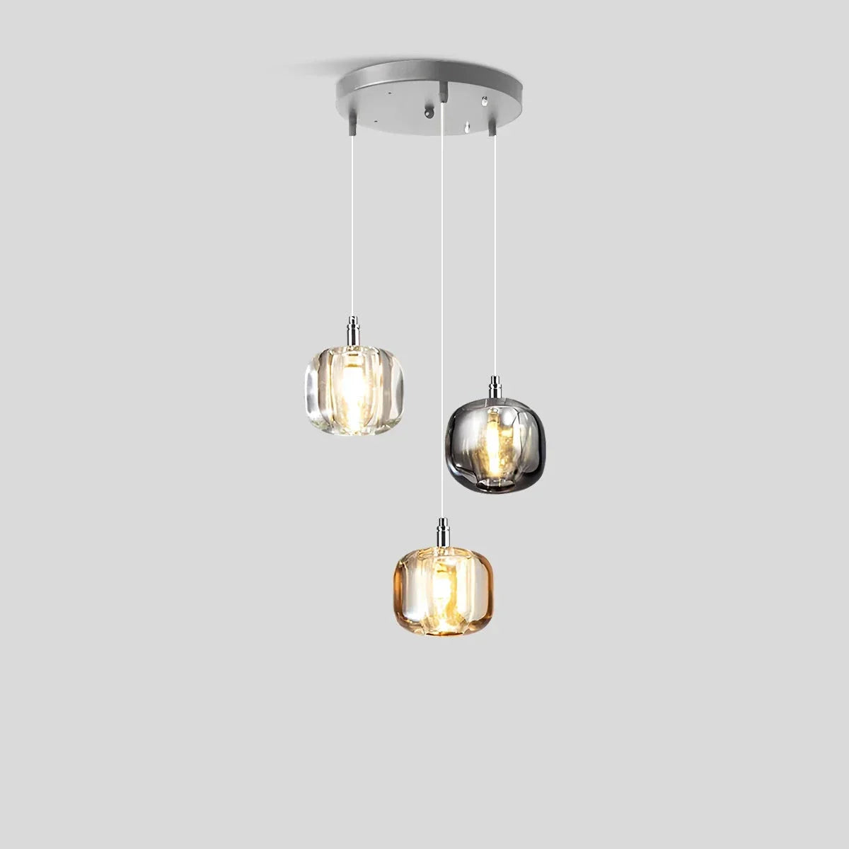 Multicolor Glass Pendant Light Fixture With Layered Lighting