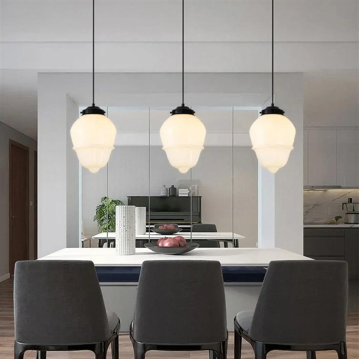 Stylish Ceiling Pendant Light With Geometric Frosted Shade | Ormexis