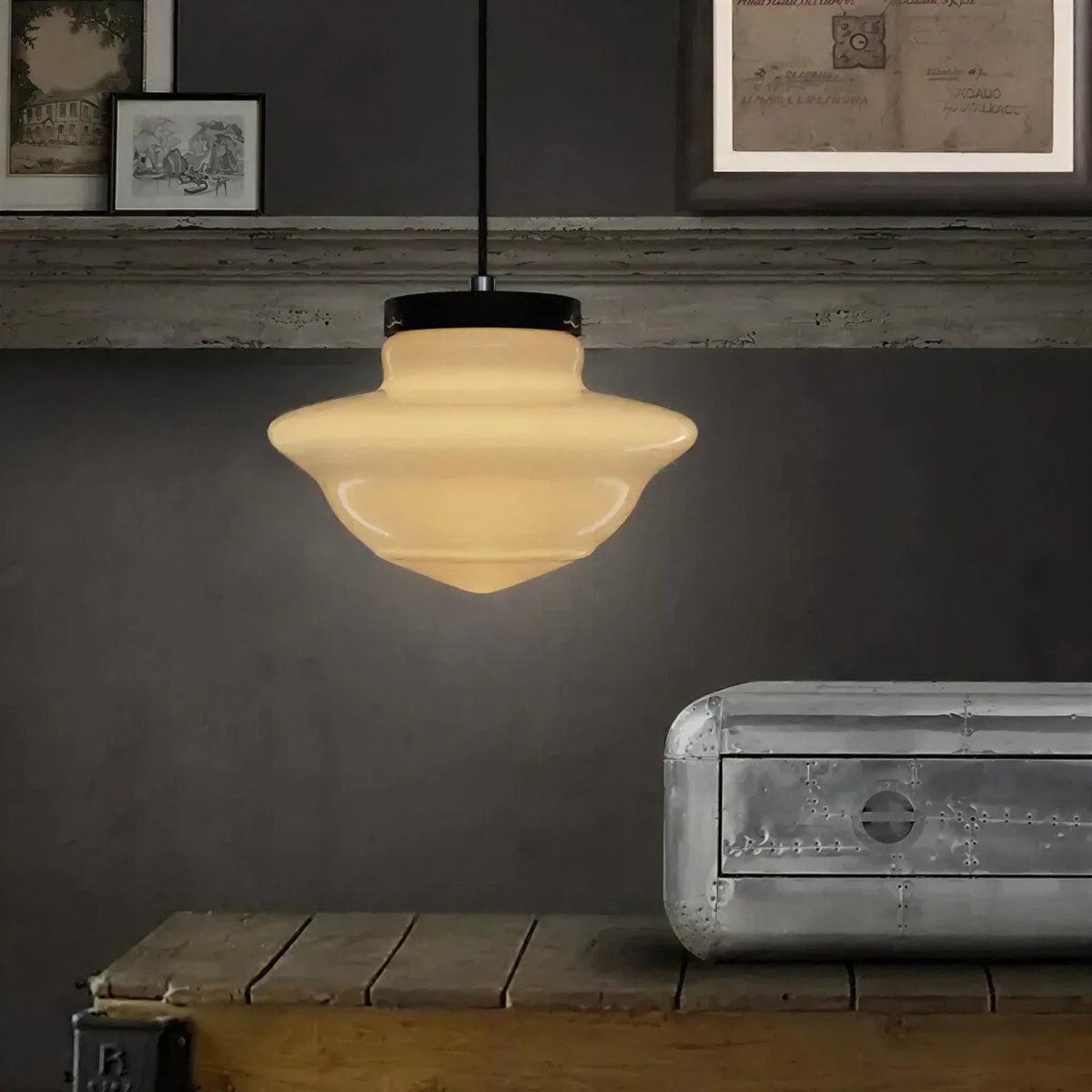 Stylish Ceiling Pendant Light With Geometric Frosted Shade | Ormexis