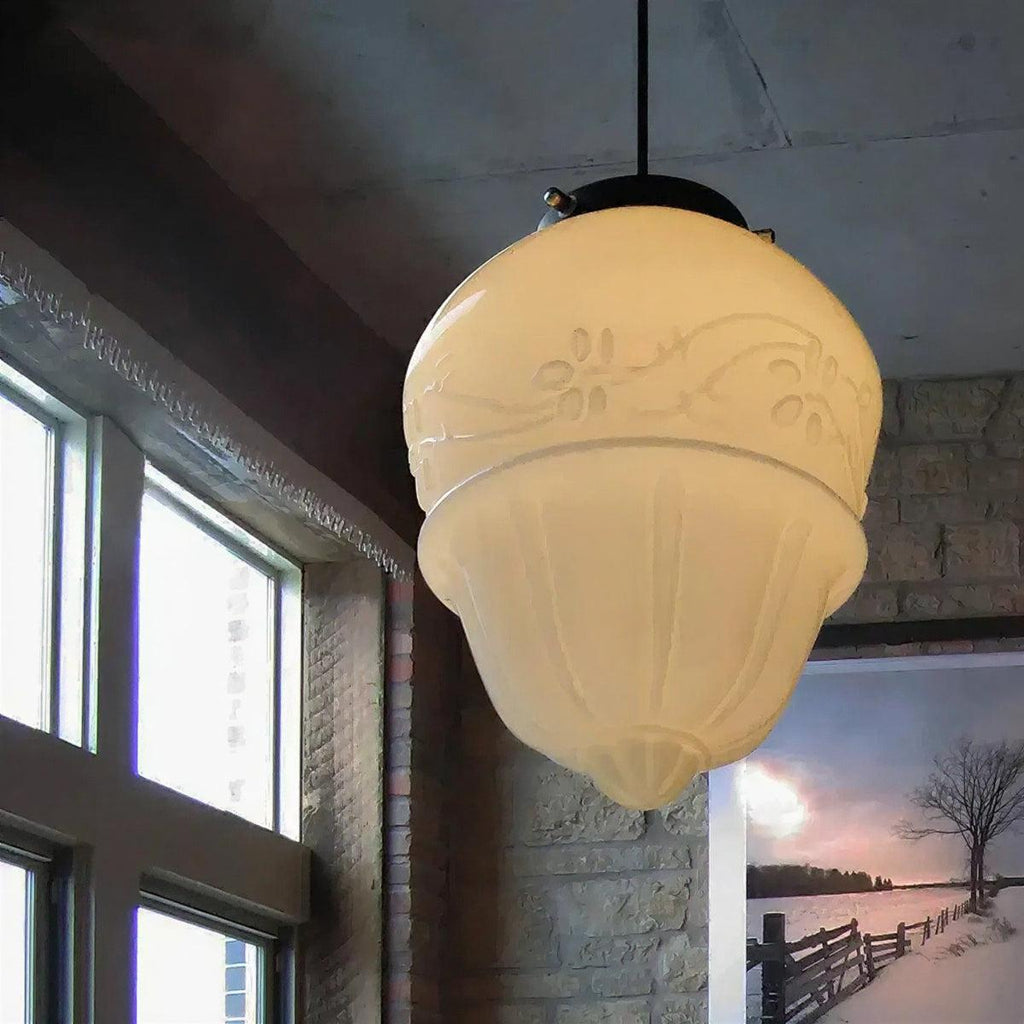Stylish Ceiling Pendant Light With Geometric Frosted Shade | Ormexis