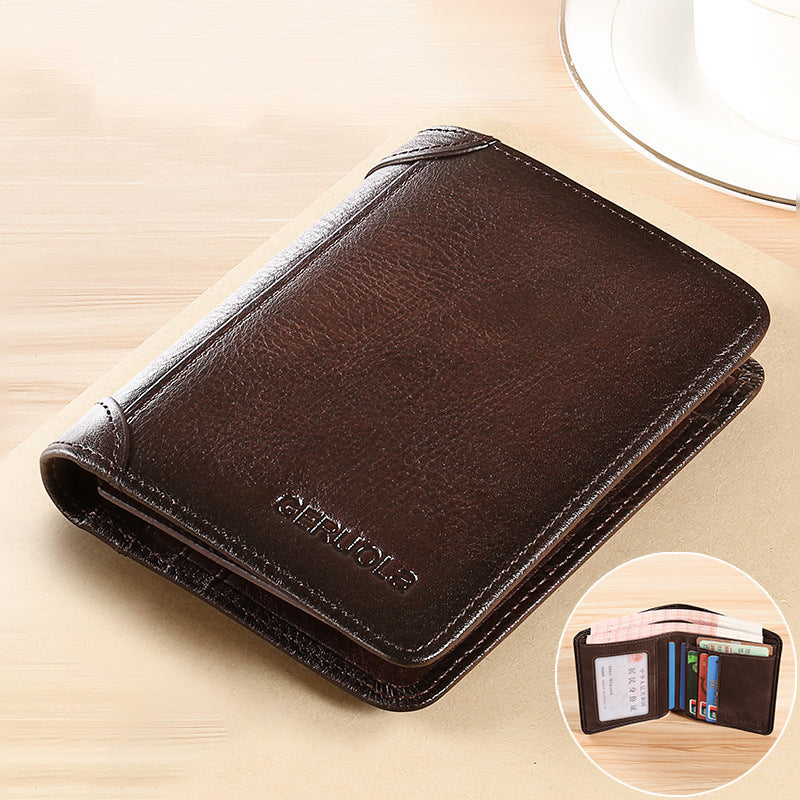 Slim RFID Blocking Wallet For Men, Premium Leather Finish, Minimalist