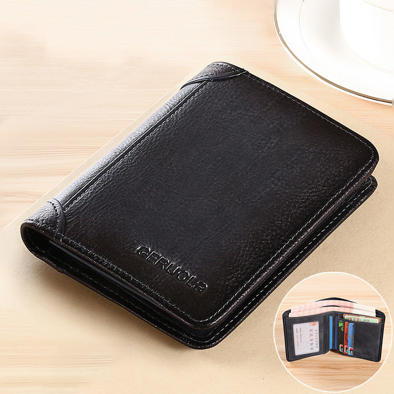 Slim RFID Blocking Wallet For Men, Premium Leather Finish, Minimalist